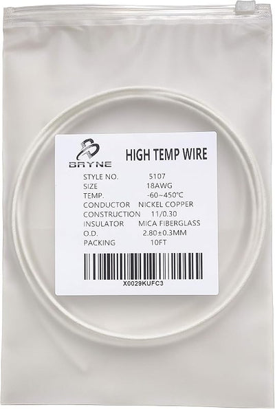 Cable alta temp mica -60~450°C cobre niquelado 10pies