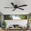 Ventilador techo bajo 64" motor CC 6 vel negro