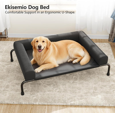 Cama perros grandes malla transpirable 47.75x31pulg negro