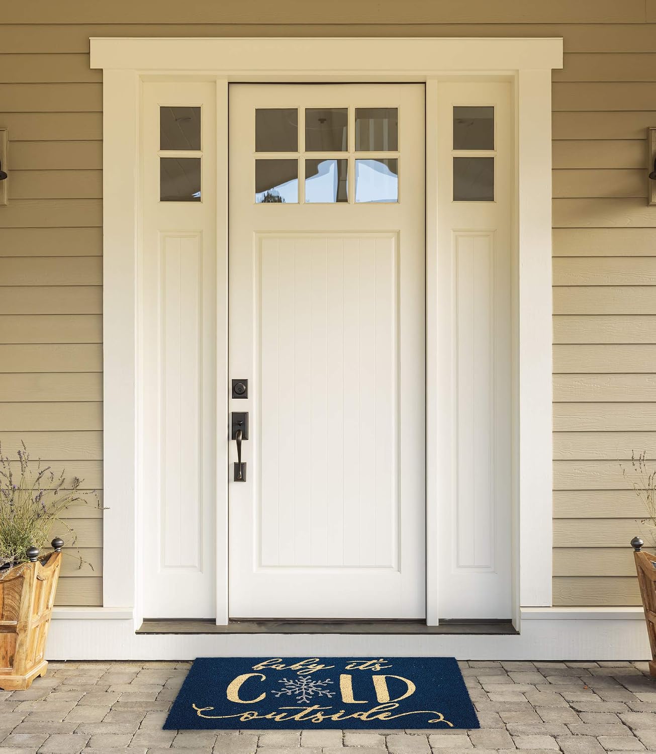Tapete Navidad exterior fibra coco 17x29" Baby It's Cold
