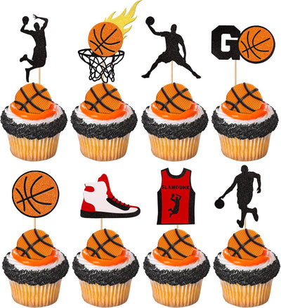 24 Adornos Baloncesto para Cupcakes y Pasteles