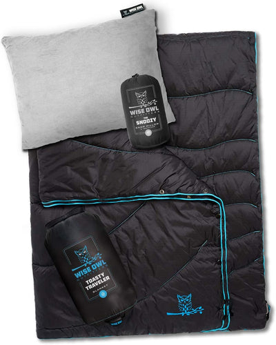 Almohada y manta camping invierno