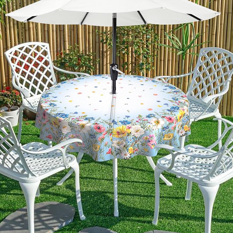 Manta exterior 60x60 pulg con agujero sombrilla impermeable