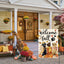 Bandera jardín perro bienvenida otoño 12x18pulg doble cara