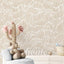 Papel tapiz beige autoadhesivo con rayas para baño dormitorio