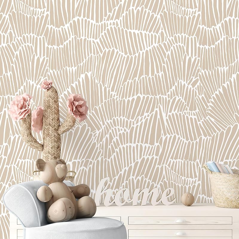 Papel tapiz beige autoadhesivo con rayas para baño dormitorio