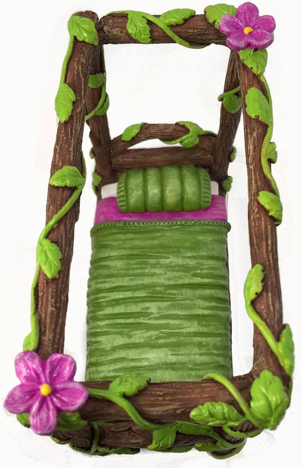 Cama miniatura para gnomos y hadas de jardín