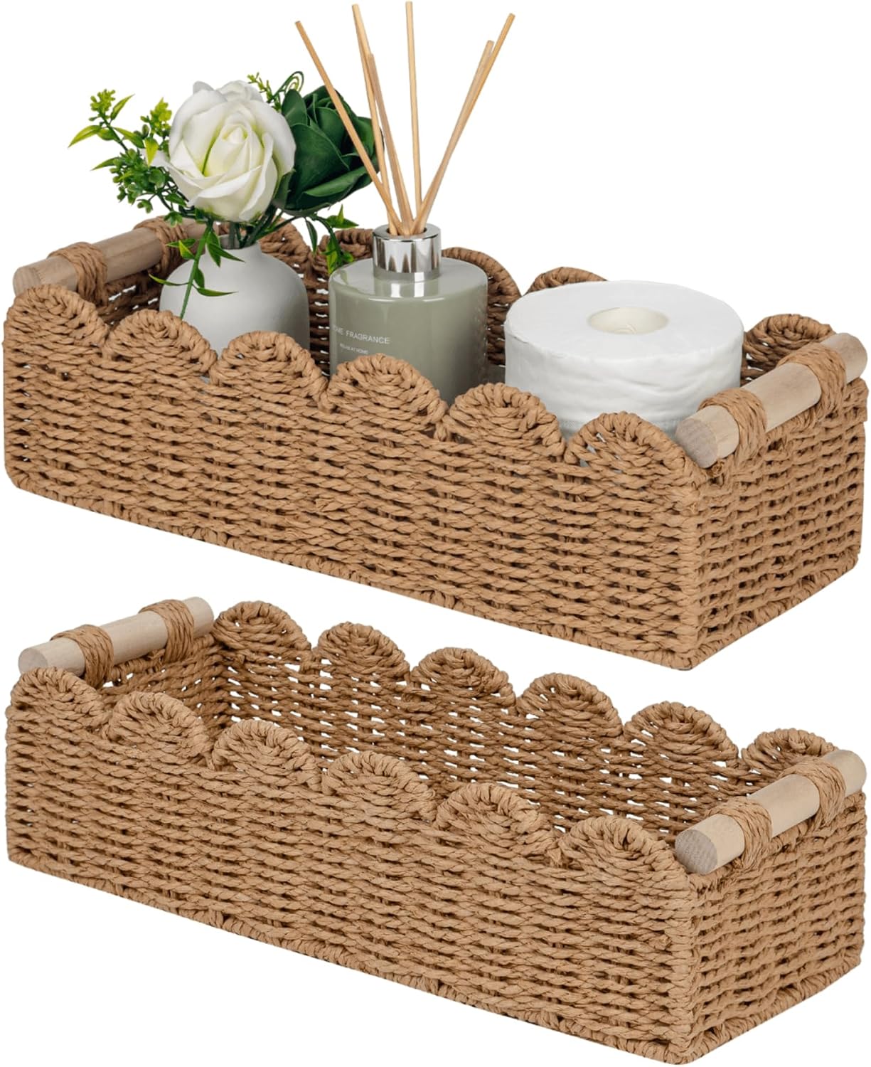 Cesta decorativa ondulada para baño y sala 2 pzas mismo