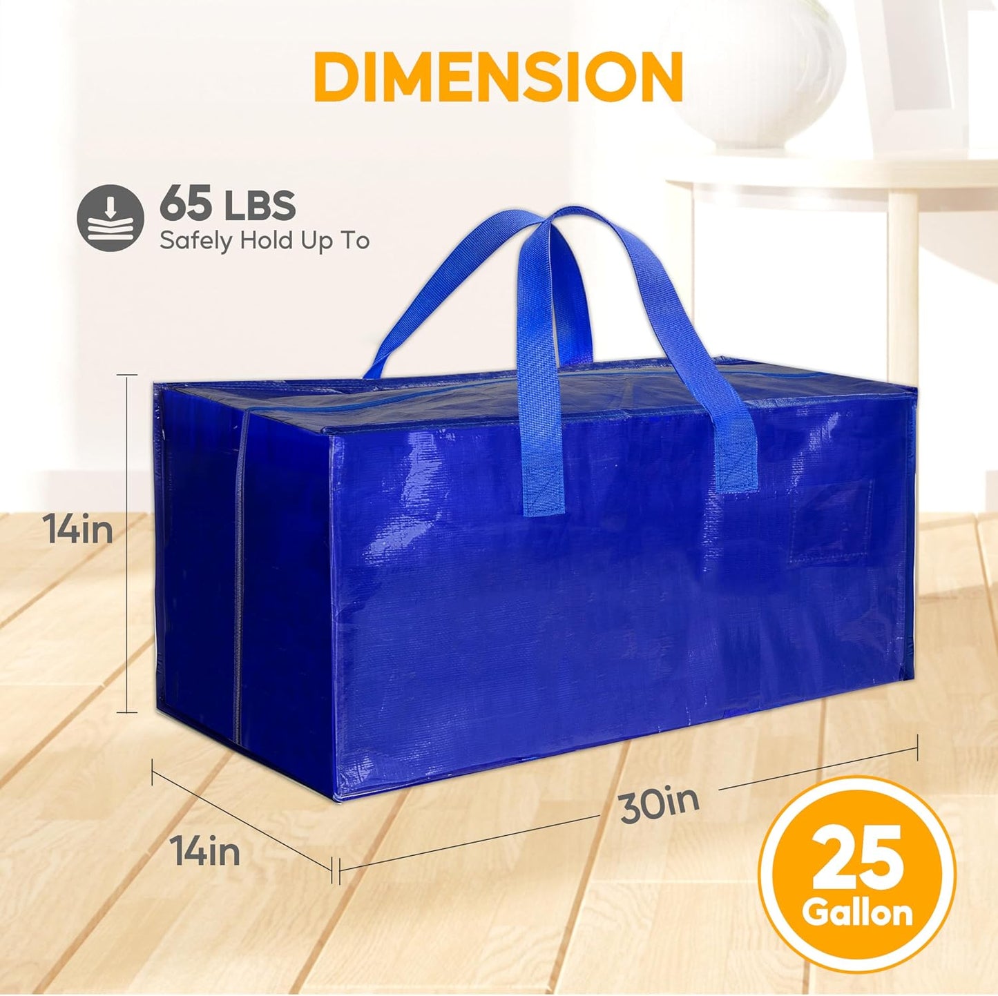 4 Pzas Bolsas Mudanza Grande con Cremallera Asa