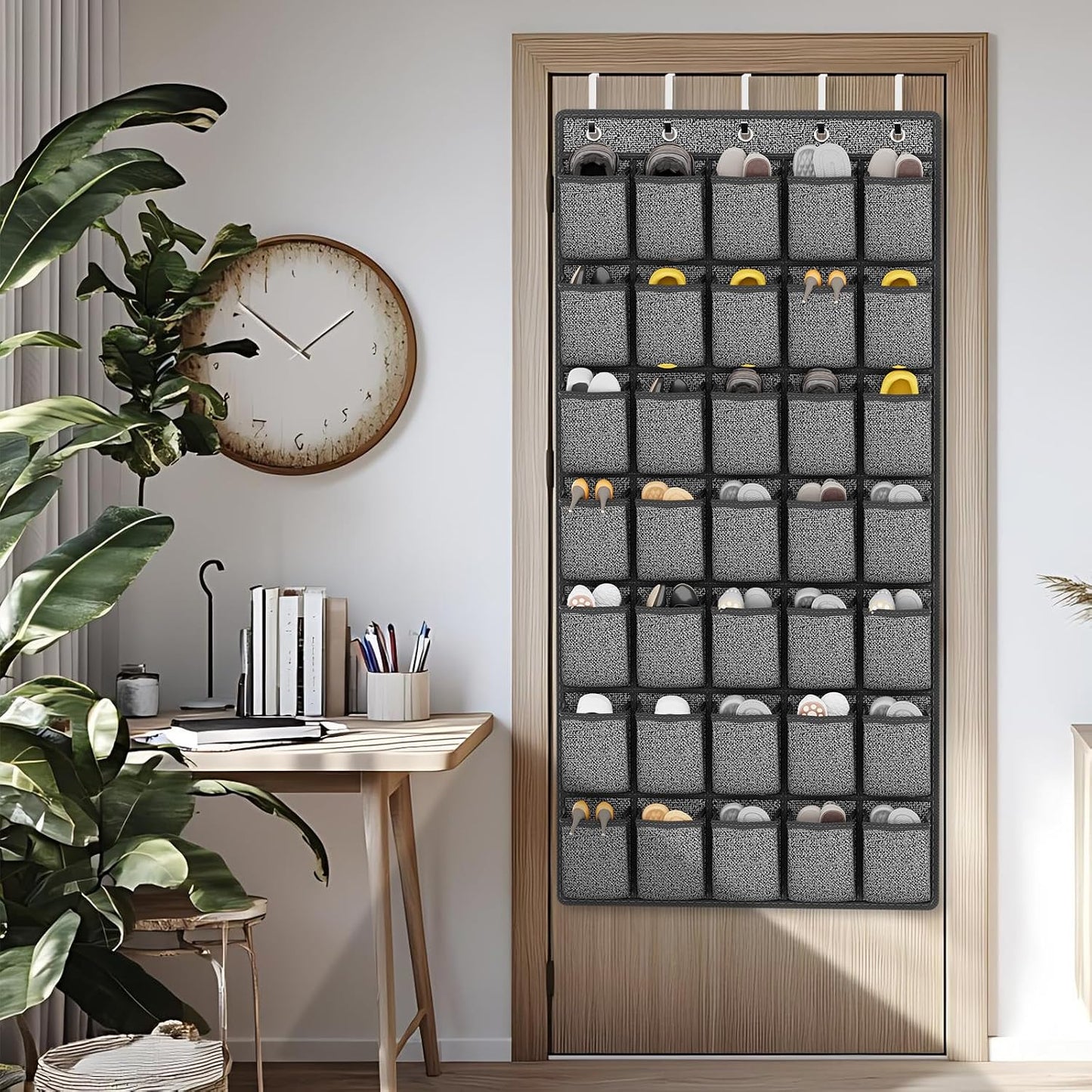 Organiz. zapatos 35 bolsillos colgante puerta negro