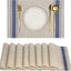 Set 8 Manteles PVC Antiderrap. Calor Resistente Azul Caqui
