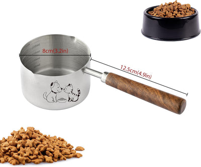Taza medidora acero inox para perros patrón elegante
