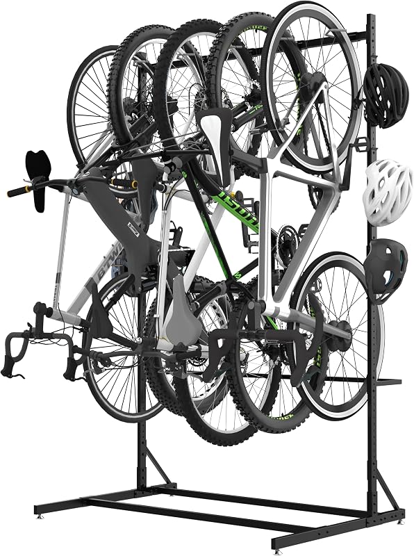 Portabicicletas suelo 5 bicis 400lb soporte negro metal