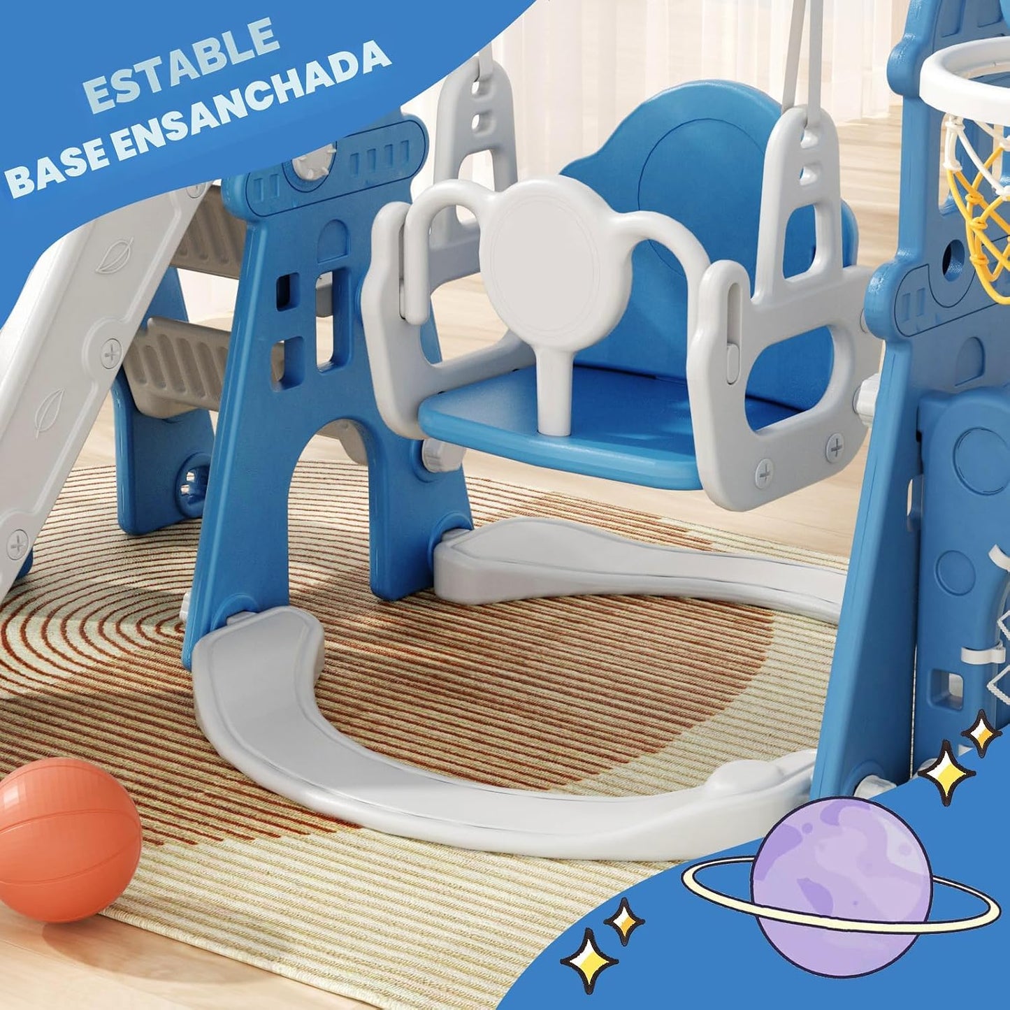 Set 5en1 tobogán y columpio para niños 1-3 años