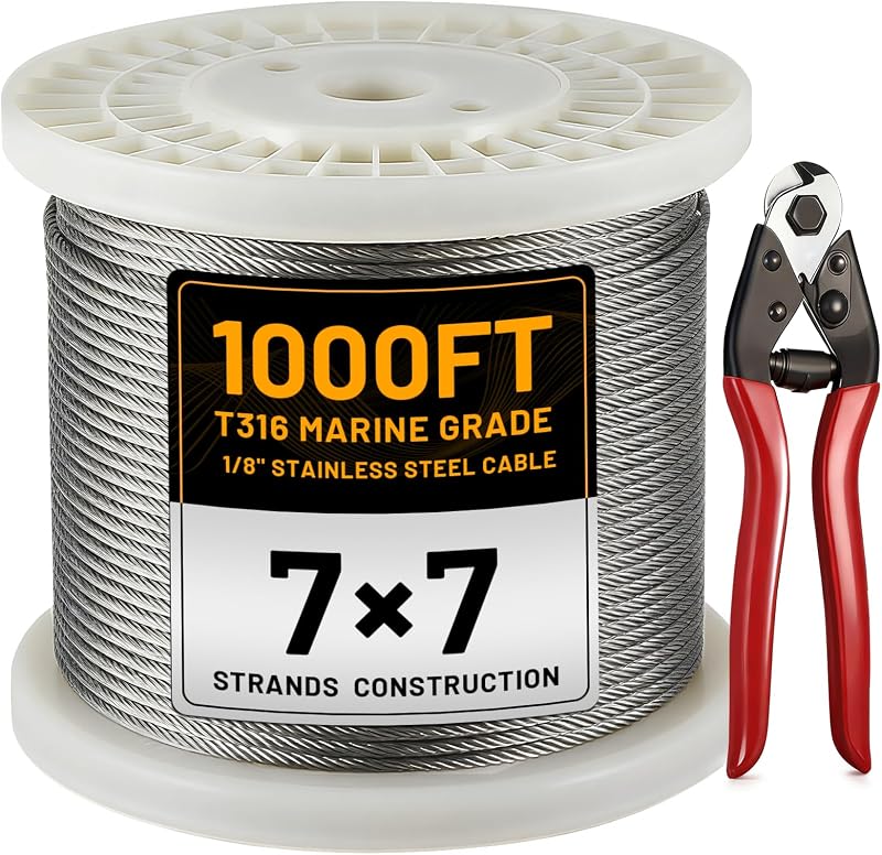 Cable acero inox T316 1/8" para barandilla