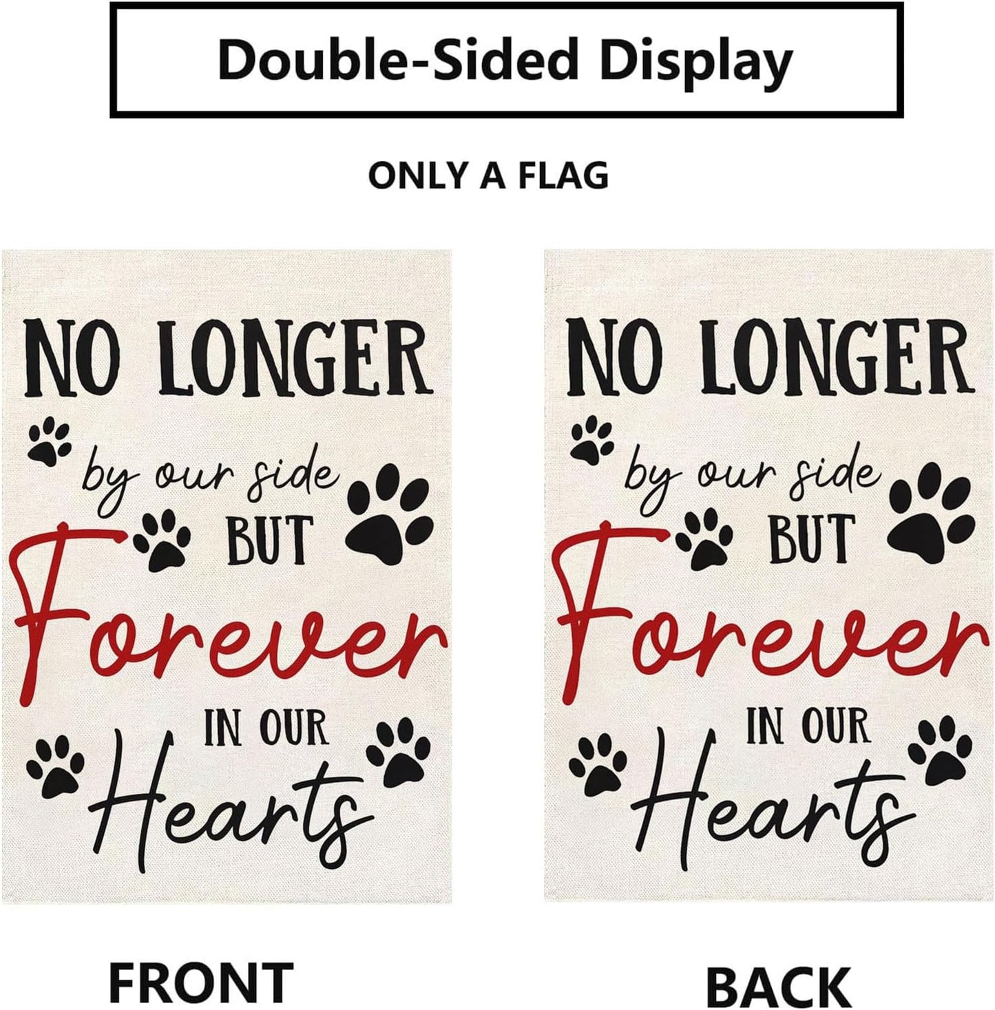 Bandera jardín mascotas 12x18pulg doble cara huellas