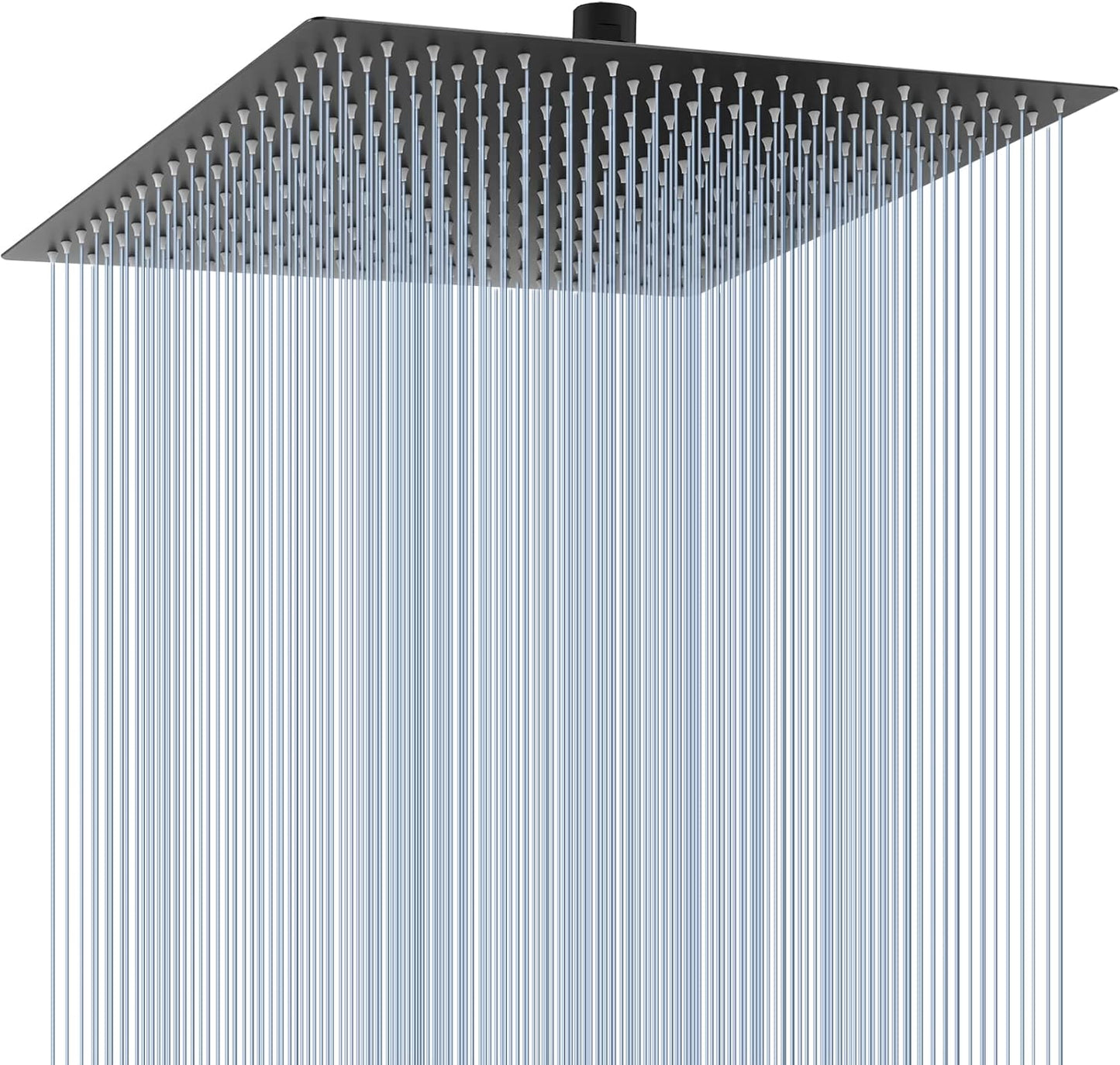 Regadera tipo lluvia metal cuadrada 16pulg negro