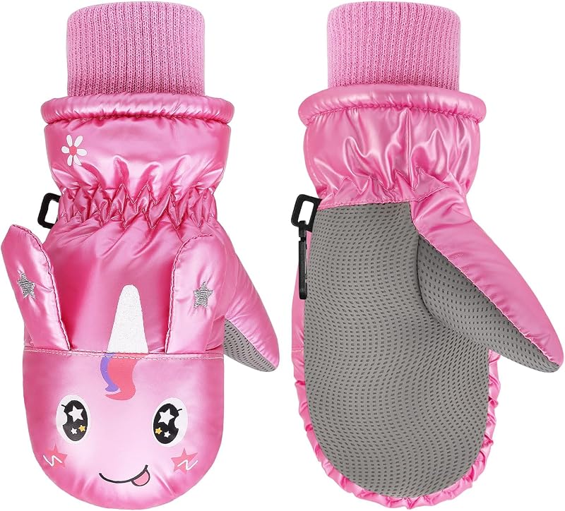 Guantes invierno niños forro polar coral con hebillas impermeables
