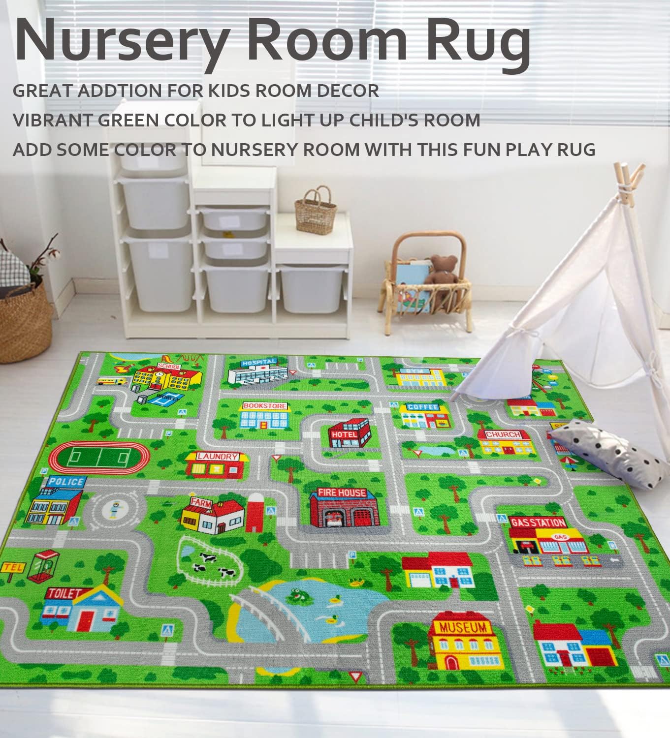 Alfombra set niños 5x6ft 6pulg educativa dormitorio