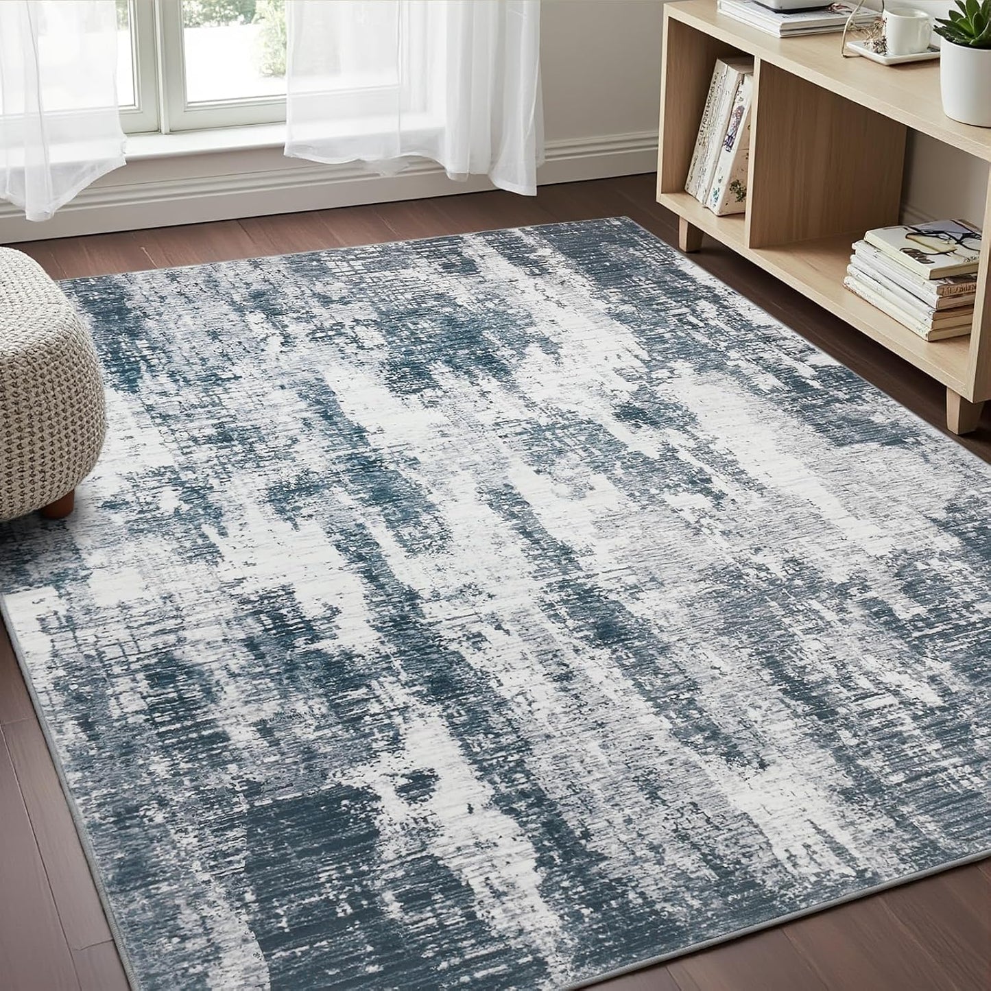 Alfombra 5x7ft sala estudio moderna lavable antiderrap