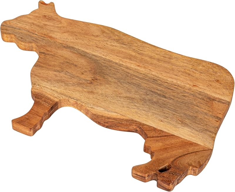 Tabla cortar queso madera acacia forma vaca natural