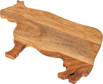 Tabla cortar queso madera acacia forma vaca natural