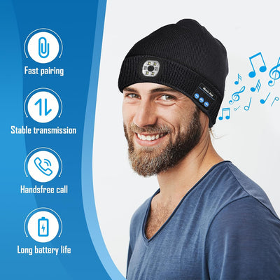 Gorro LED Bluetooth regalo para hombres color negro