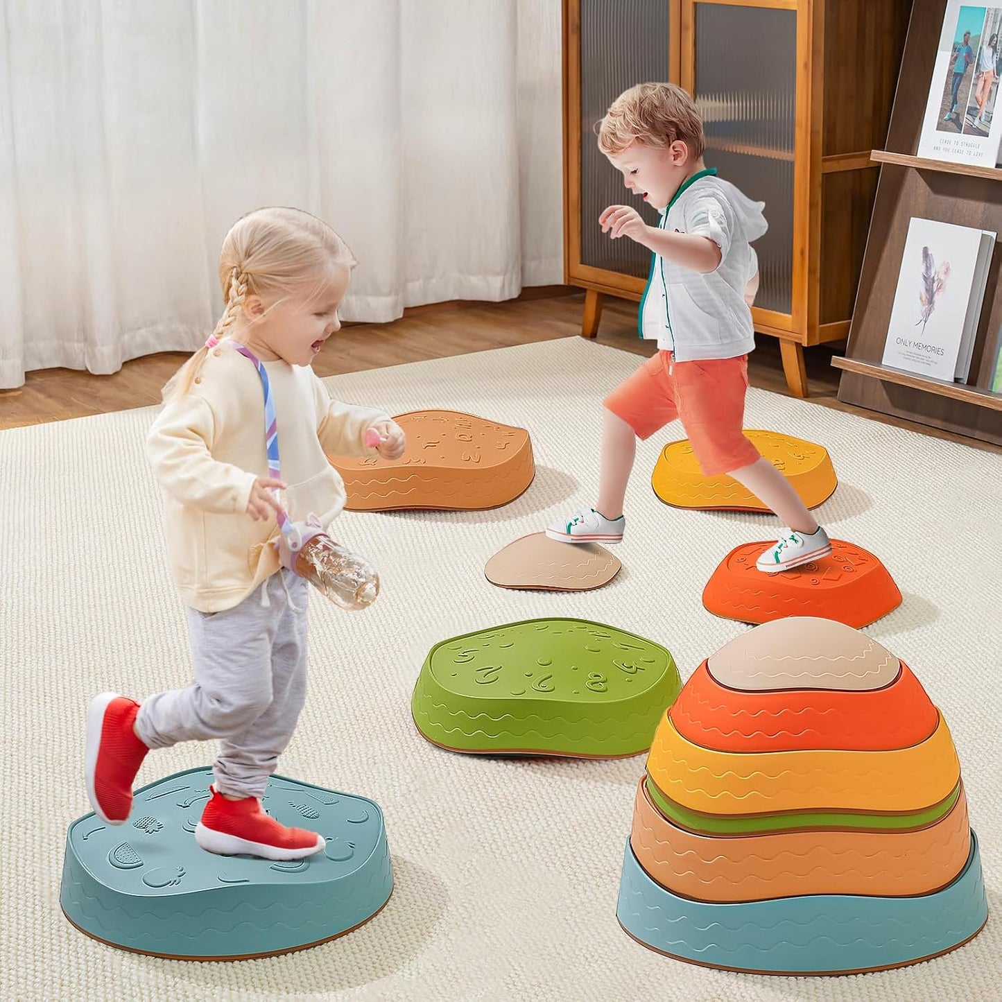 Piedras equilibrio sensoriales antiderrap para niños