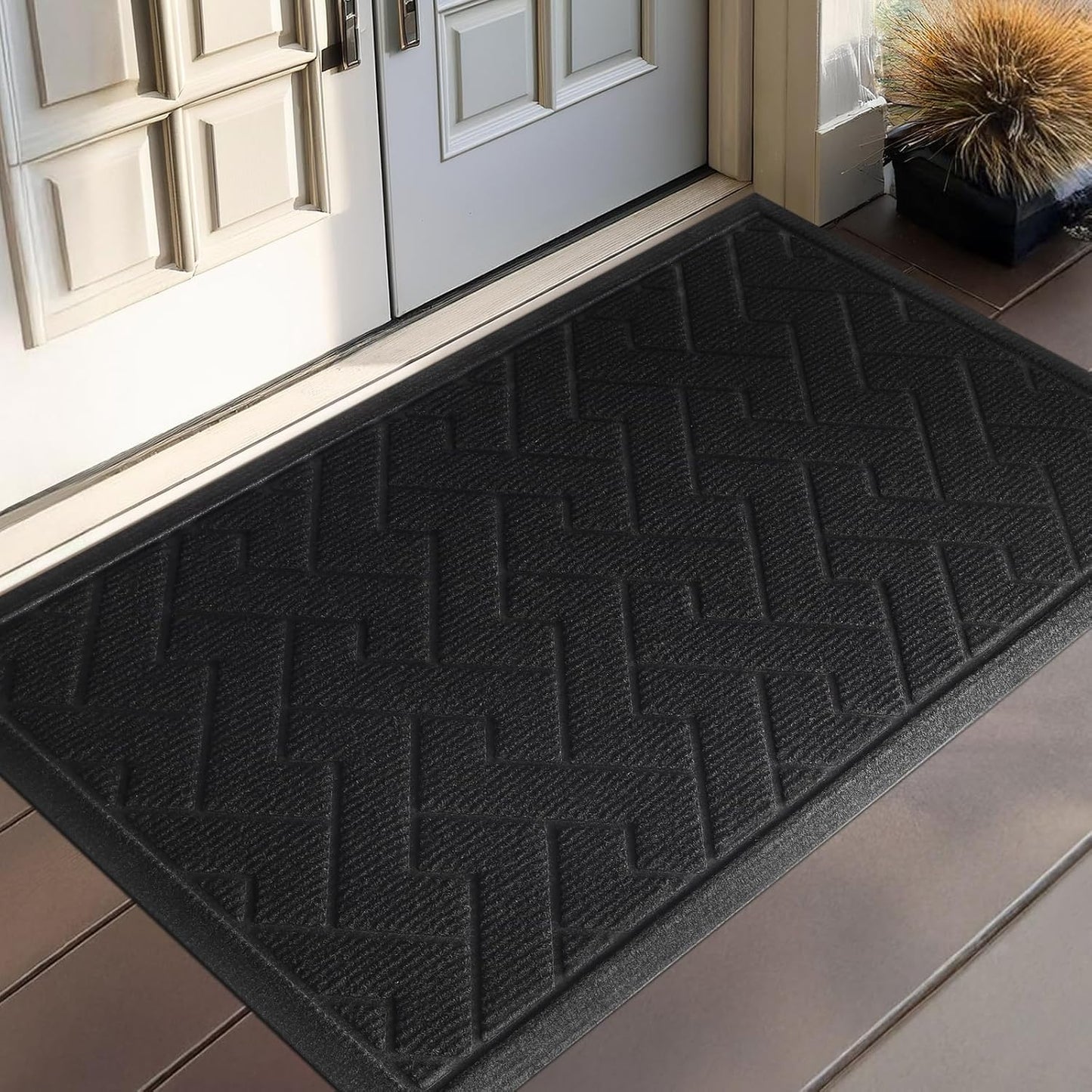 Tapete puerta entrada exterior absorbente antiderrap