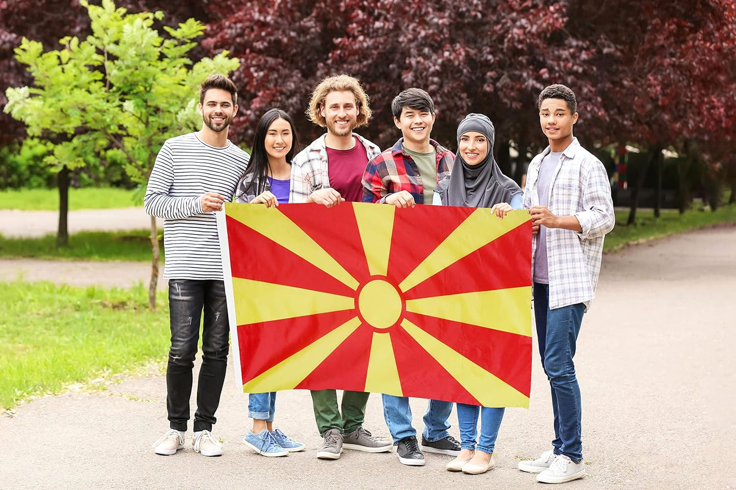 Bandera Macedonia 3x5ft poliéster ojales latón