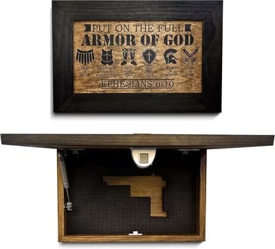Caja fuerte religiosa para armas de pared hecha a mano