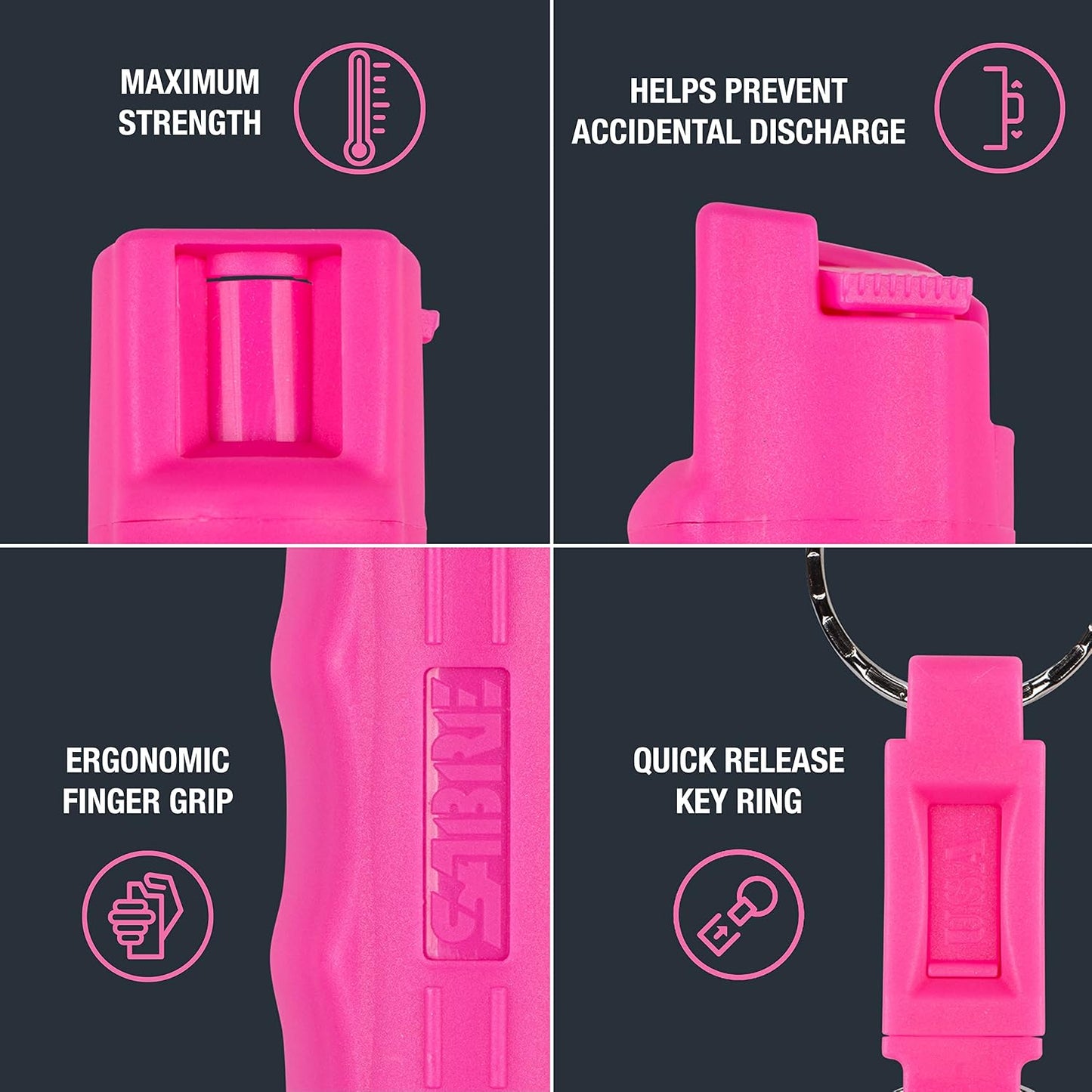 Gel pimienta con llavero 25 ráfagas agarre ergonómico