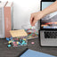 Organiz. clips papel transparente 2 capas bambú tapa