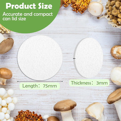 24 Discos Filtro Adhesivo Monotub 2.95pulg para Cultivo Hongos