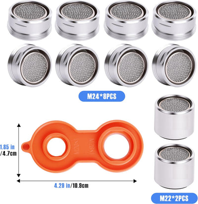 Kit aireador grifo cocina con llave M24 y M22 10 pzas