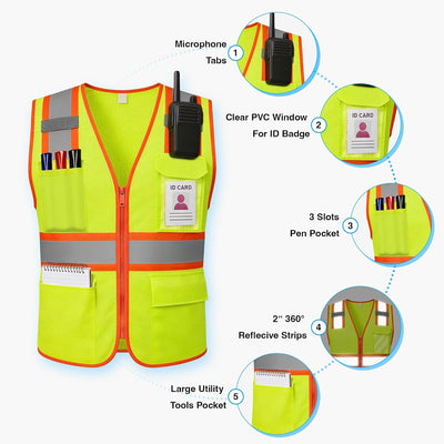 Chaleco seguridad reflectante mujer alta visibilidad