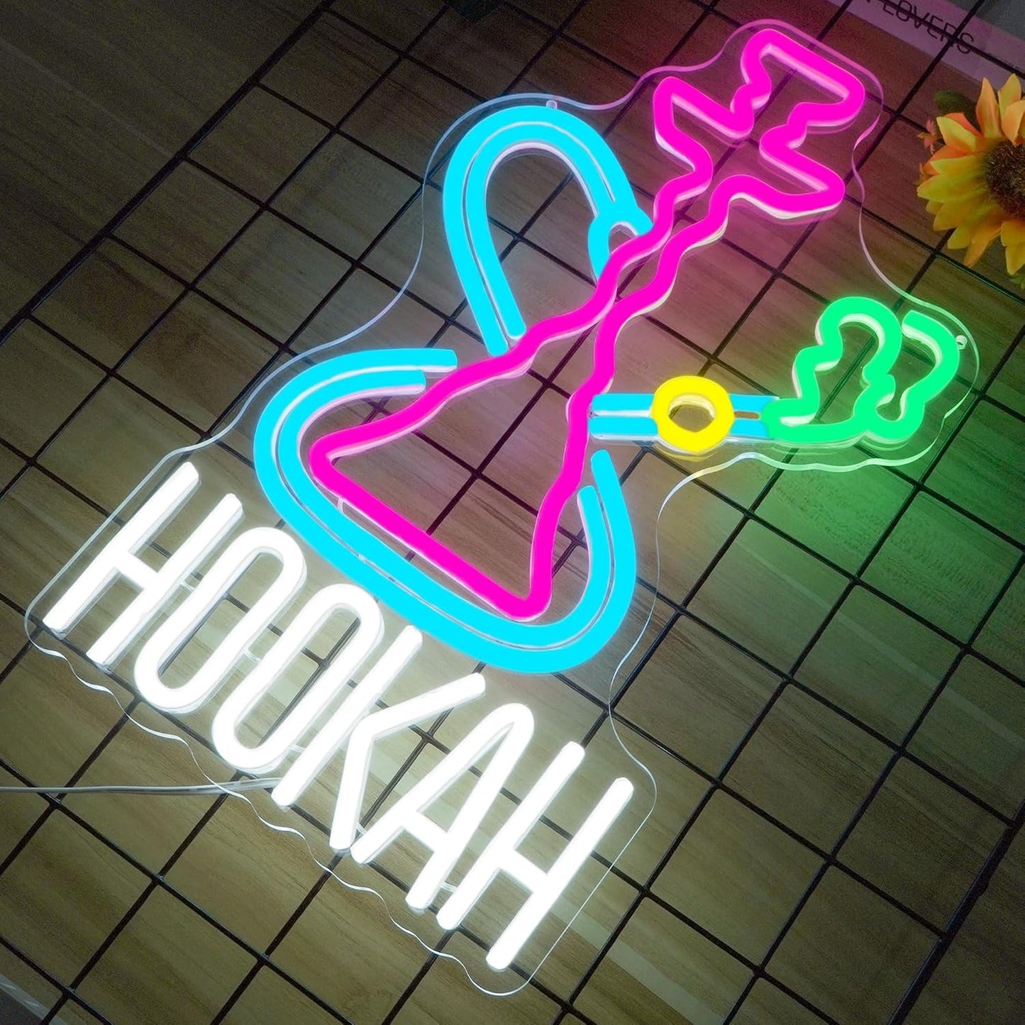 Letrero Neón Hookah Luz LED Regulable USB para Bares y Tiendas