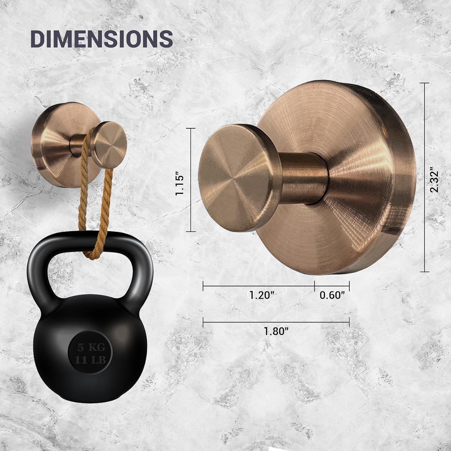 Ganchos ventosa ducha bronce acero inox 2 pzas