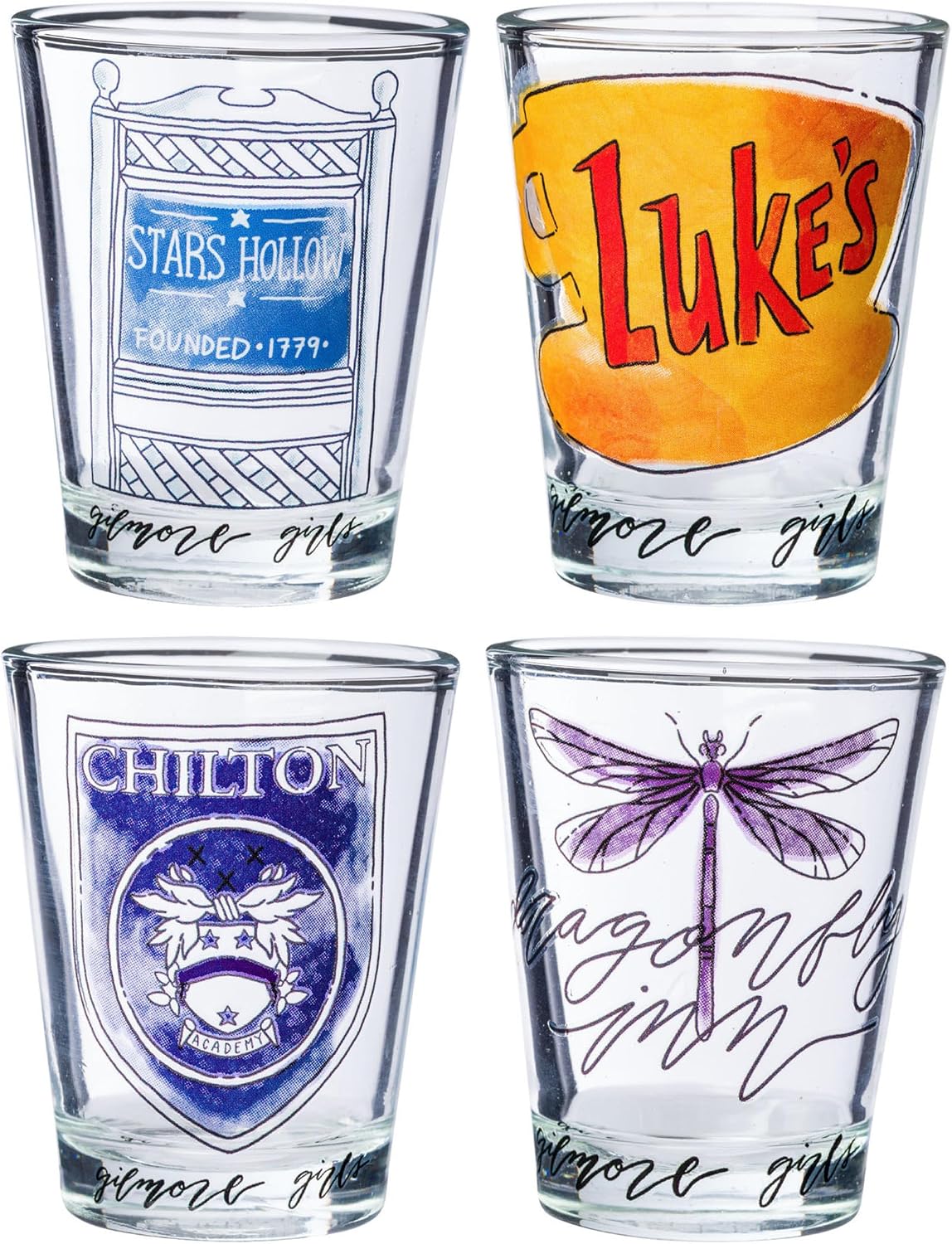 Set 4 Mini Vasos 1.5oz Gilmore Girls
