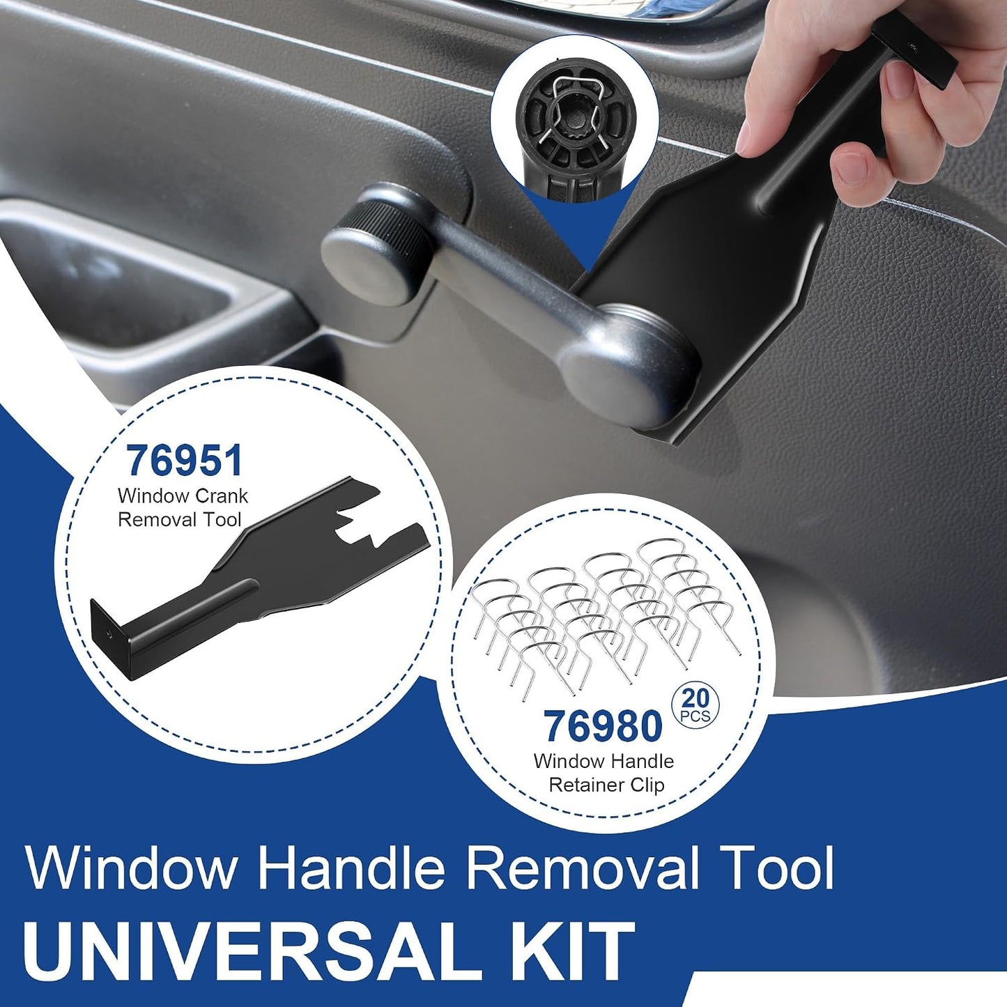 Kit herramientas extracción manija ventana coche 76951 76980