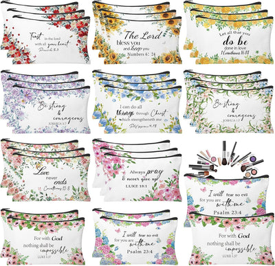 30 Bolsas Maquillaje con Versículos Bíblicos
