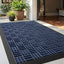 Tapete puerta goma resistente 23x35pulg azul