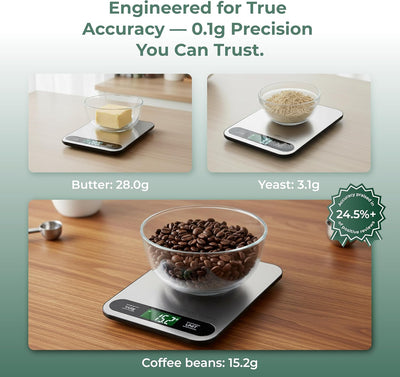 Báscula digital de alimentos para cocina de acero inoxidable con función tara