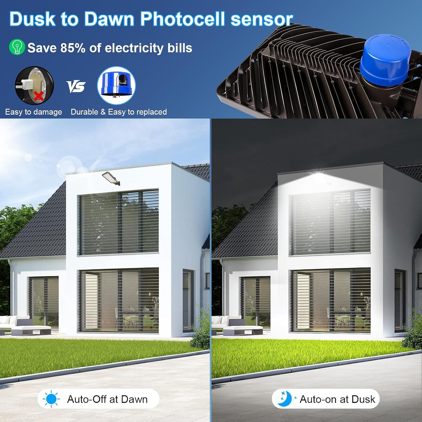 Luz LED estacionamiento exterior IP65 5000K