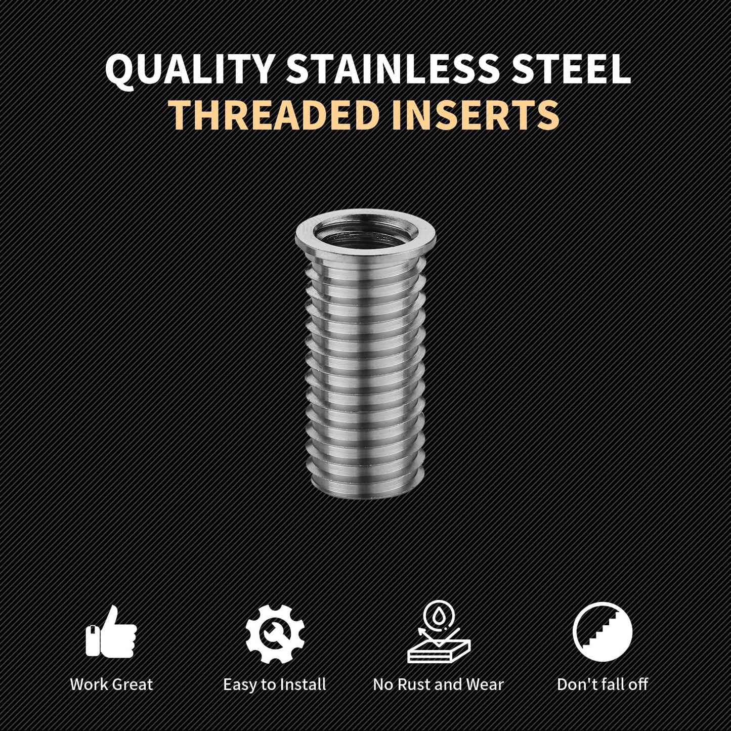 Insertos roscas M12X1.5X24mm acero inox 10 pzas