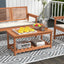 Mesa centro madera 2 niveles estante terraza jardín
