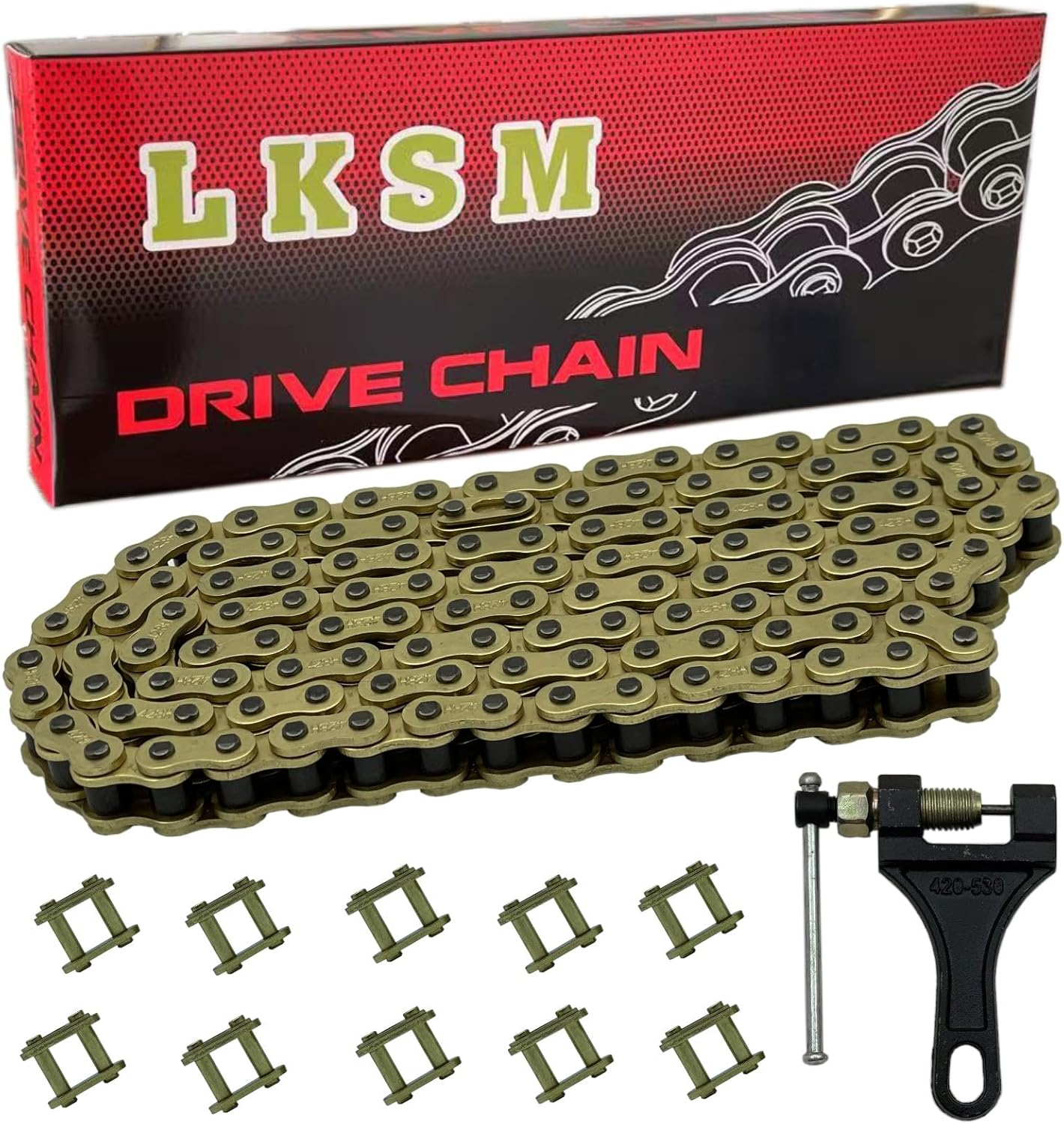Cadena oro 428H 120 eslabones para motocicleta