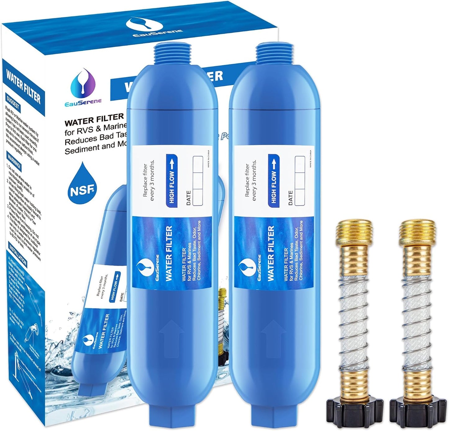 Filtro agua caravana 2 Pzas plástico reduce cloro