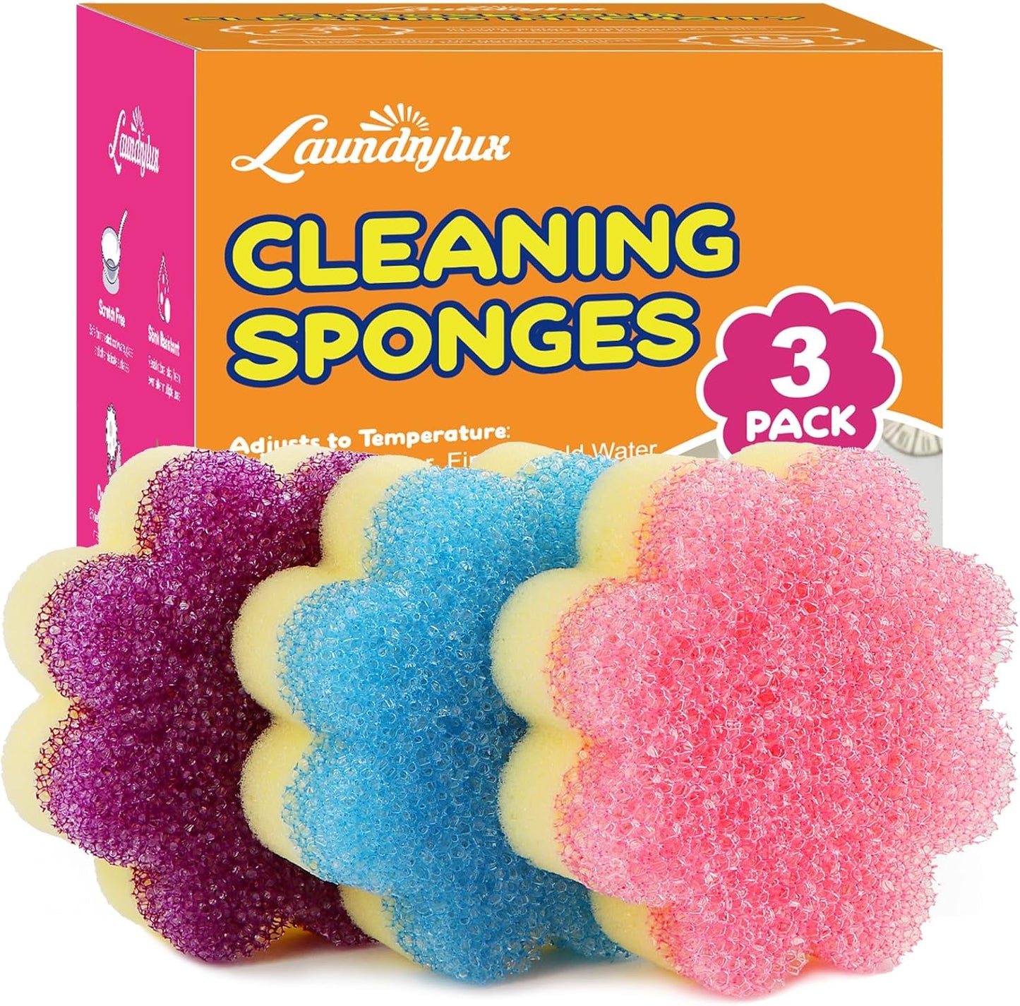Esponja doble cara multiusos para cocina baño 3 pzas