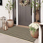 Tapete exterior 2x4.3ft reversible lavable rayas negras